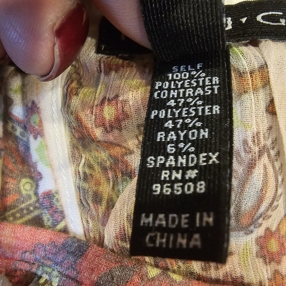 FANG Floral Print Short Sleeve Blouson Size XL - Picture 6 of 14